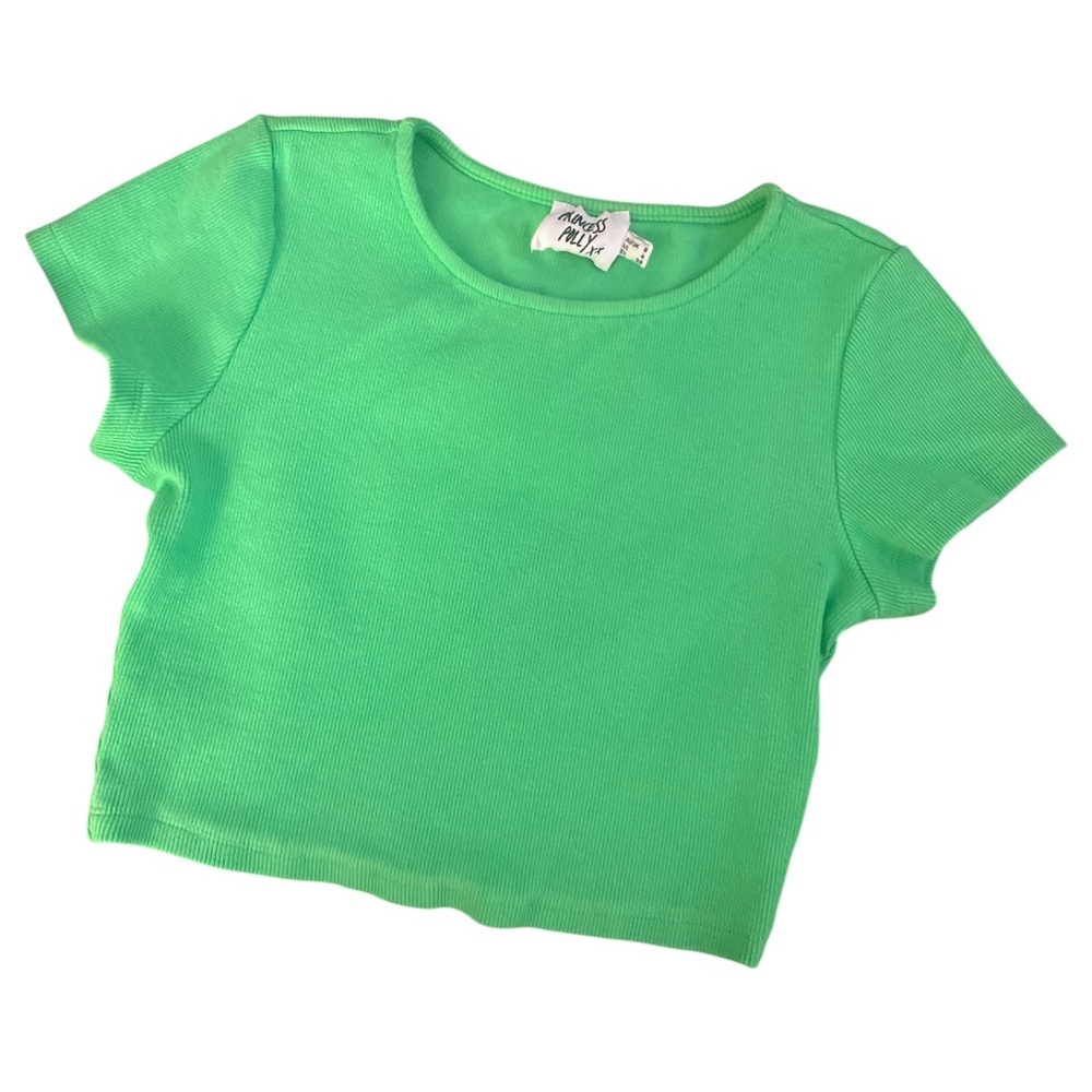 Princess Polly Green Crop top 4 EUC